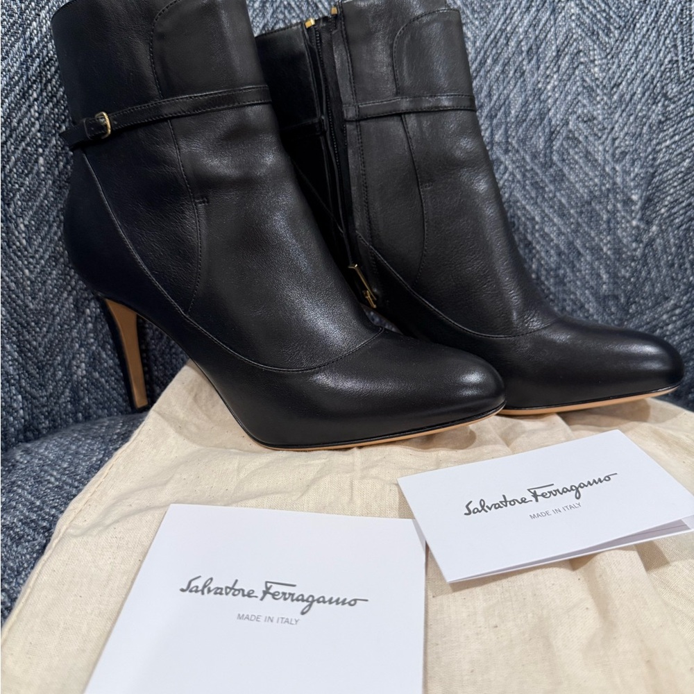 Salvatore Ferragamo Black Heeled Boots